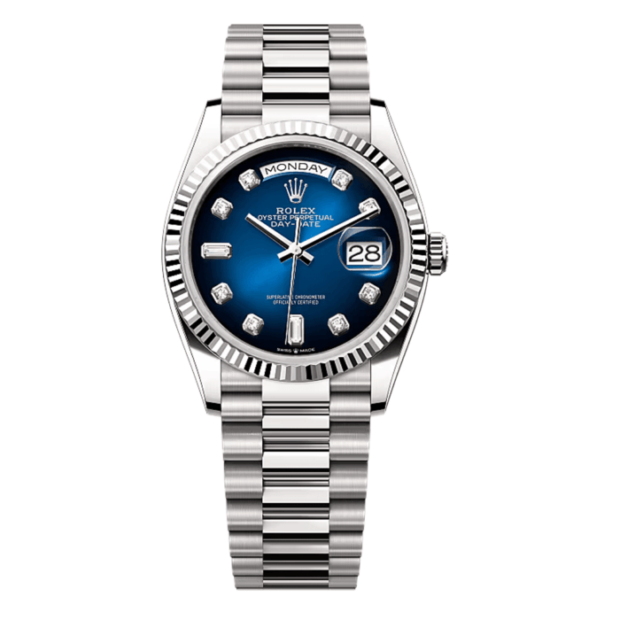 Rolex Day-Date 36 Gradient Blue Diamond Dial Replica - Image 1