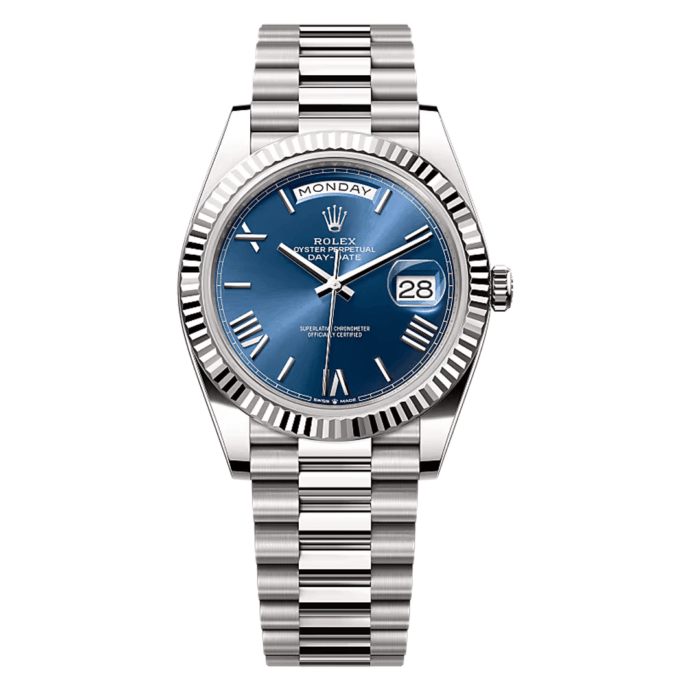 Rolex Day-Date 40 Blue Roman Dial Replica - Image 1