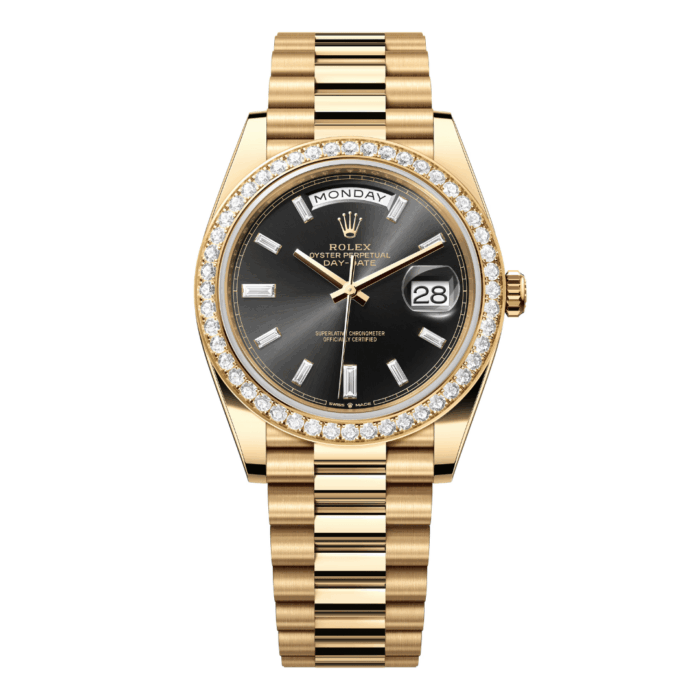 Rolex Day-Date 40 Yellow Gold Diamond Bezel Replica - Image 1
