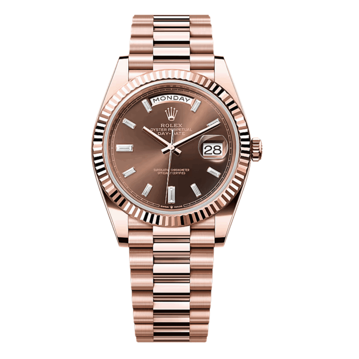 Rolex Day-Date Everose Gold Diamond Dial Replica - Image 1