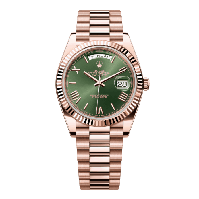 Rolex Day-Date Everose Gold Green Dial Replica - Image 1