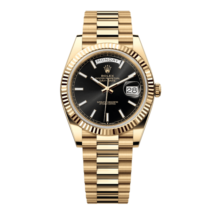 Rolex Day-Date Yellow Gold Black Dial Replica - Image 1