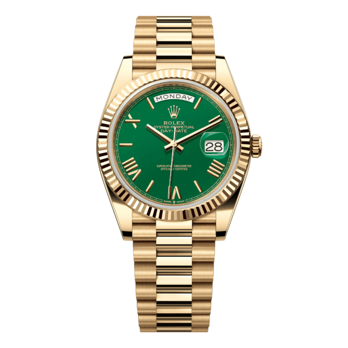 Rolex Day-Date Yellow Gold Green Dial Replica - Image 1