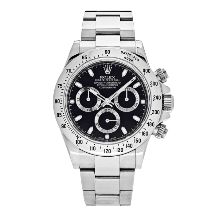 Rolex Daytona Cosmograph Black Dial Silver Bezel Replica - Image 1