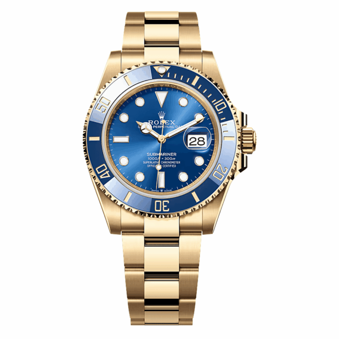 Rolex Submariner Yellow Gold Blue Dial Replica - Image 1