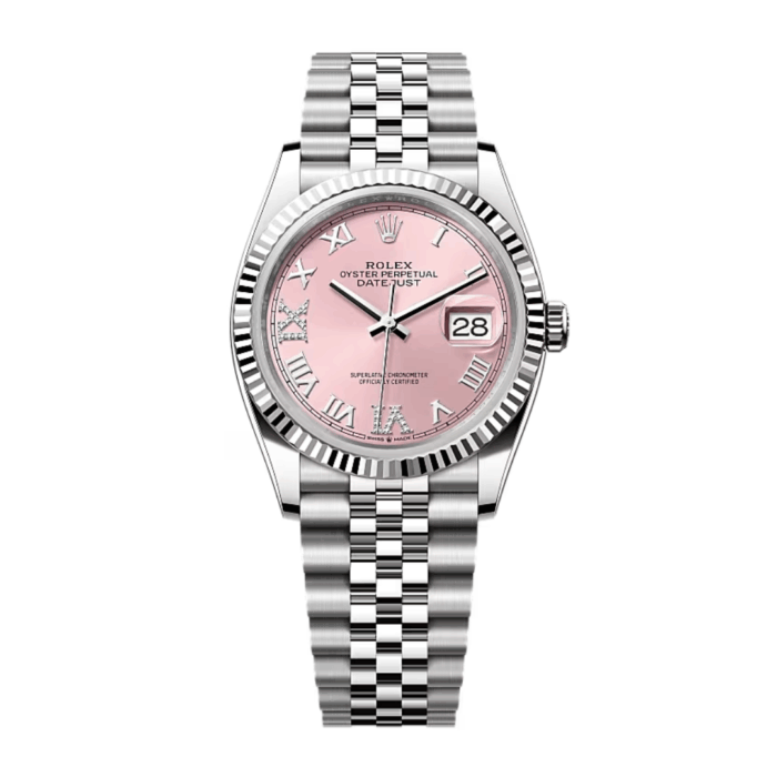 Rolex Datejust Pink Roman Dial Replica - Image 1