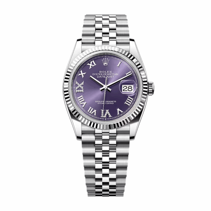 Rolex Datejust Purple Roman Dial Replica - Image 1
