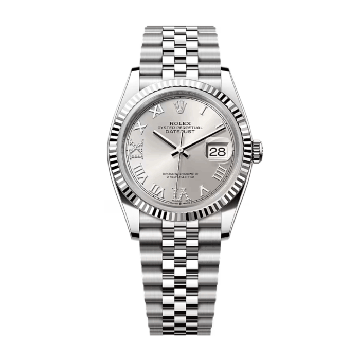 Rolex Datejust Silver Roman Dial Replica - Image 1